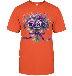 Alzheimer purple floral pansy dementia alzheimer s awareness T Shirt (5)