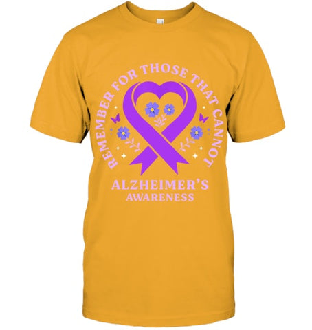 Image of Remember For Those That Cannot Alzheimer s Awareness Ribbon T Shirt