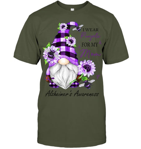 Image of I Wear Purple For My Mom Gnome Alzheimer's Awareness