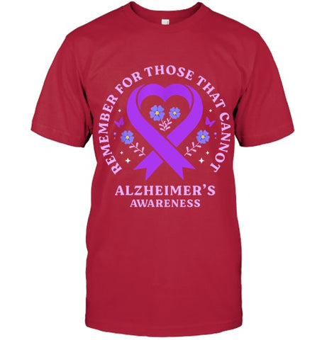 Image of Remember For Those That Cannot Alzheimer s Awareness Ribbon T Shirt