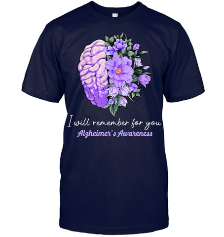 Image of I Will Remember For You Purple Ribbon Alzheimers Awareness