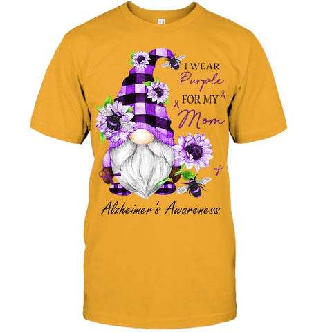 Image of I Wear Purple For My Mom Gnome Alzheimer's Awareness