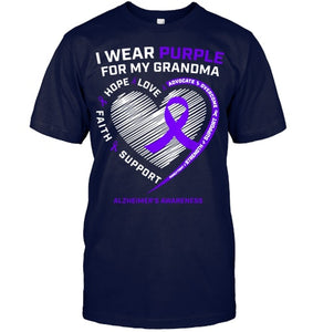 Purple Alzheimers Awareness Products grandma Gifts Men Women