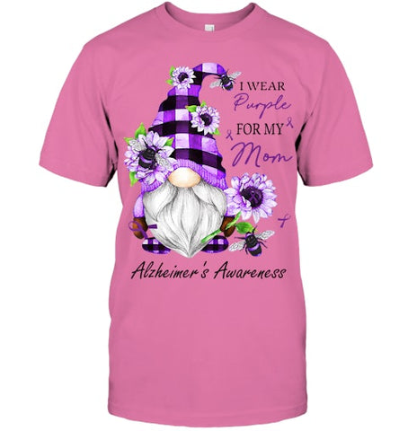 Image of I Wear Purple For My Mom Gnome Alzheimer's Awareness