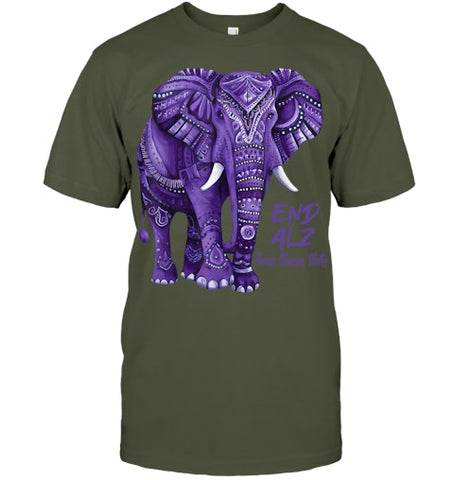 Image of Alzheimers Awareness Purple Elephant Awareness T Shirt