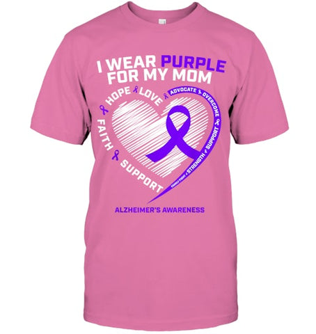 Image of Purple Alzheimers Awareness Products Mom Gifts Men Women T Shirt