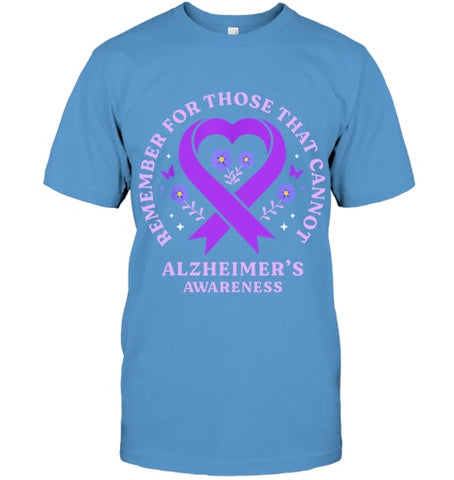 Image of Remember For Those That Cannot Alzheimer s Awareness Ribbon T Shirt