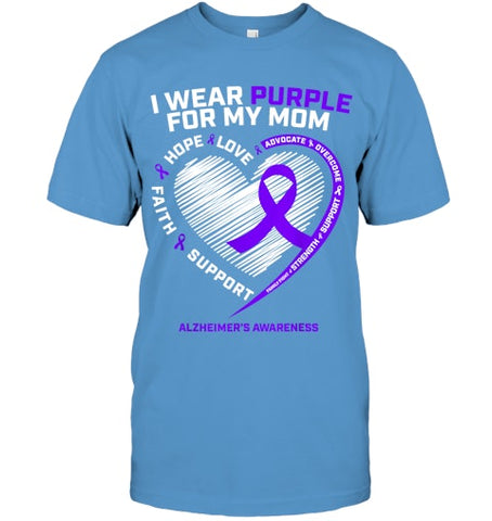 Image of Purple Alzheimers Awareness Products Mom Gifts Men Women T Shirt