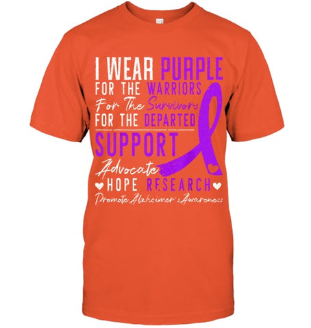 Image of I Wear Purple Alzheimer s Awareness Dementia Disease T Shirt