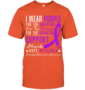 I Wear Purple Alzheimer s Awareness Dementia Disease T Shirt