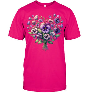 Alzheimer purple floral pansy dementia alzheimer s awareness T Shirt (2)