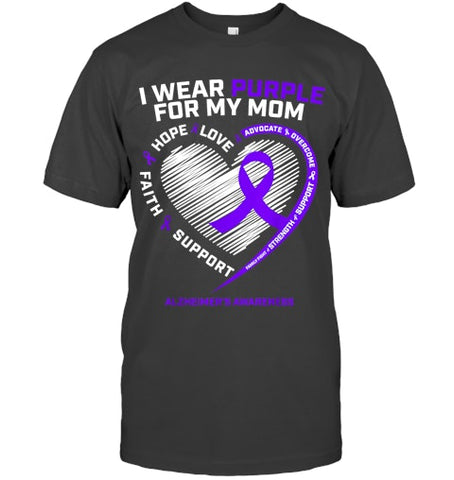 Image of Purple Alzheimers Awareness Products Mom Gifts Men Women T Shirt