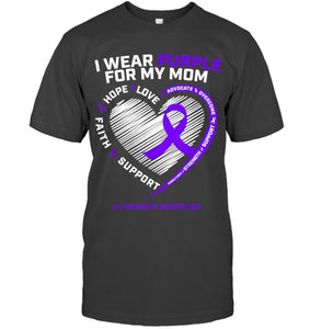 Purple Alzheimers Awareness Products Mom Gifts Men Women T Shirt