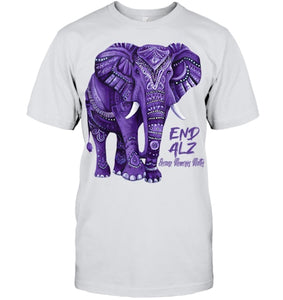 Alzheimers Awareness Purple Elephant Awareness T Shirt