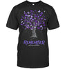 Alzheimer Awareness Tee for Men and Women Purple Butterfly T Shirt