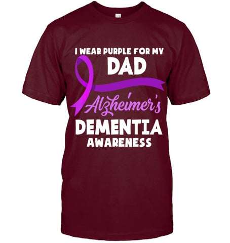 Image of I Wear Purple For My Dad Alzheimer s Dementia Awareness T Shirt