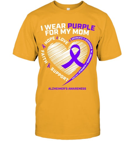 Image of Purple Alzheimers Awareness Products Mom Gifts Men Women T Shirt