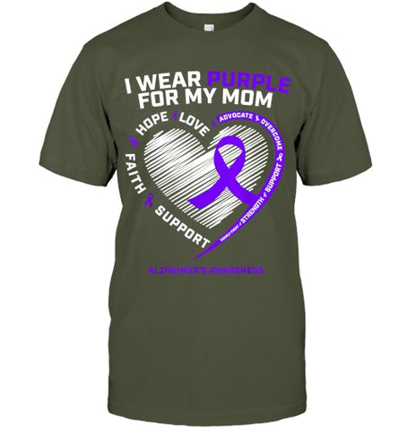 Image of Purple Alzheimers Awareness Products Mom Gifts Men Women T Shirt