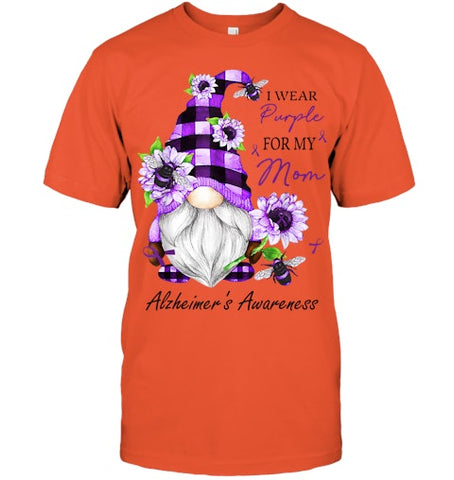 Image of I Wear Purple For My Mom Gnome Alzheimer's Awareness