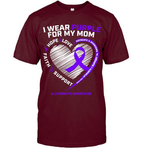 Purple Alzheimers Awareness Products Mom Gifts Men Women T Shirt