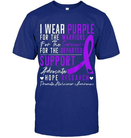 Image of I Wear Purple Alzheimer s Awareness Dementia Disease T Shirt