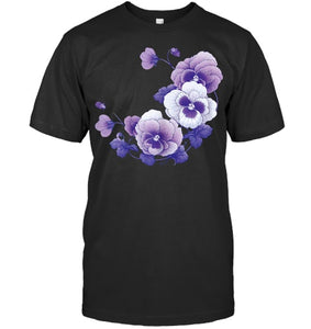 alzheimer purple floral pansy alzheimer s awareness T Shirt