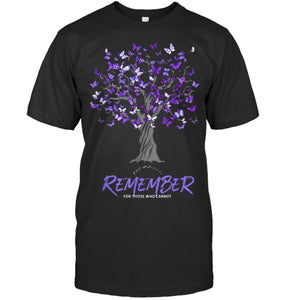 Alzheimer Awareness Tee for Men and Women Purple Butterfly T Shirt