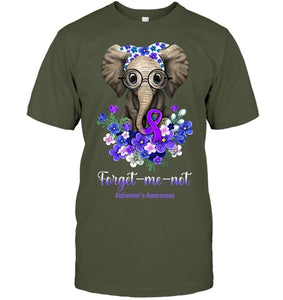 Forget me not Alzheimer s Awareness Elephant Flower T Shirt