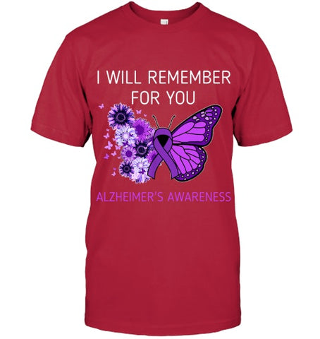 Image of Alzheimer s Awareness I Will Remember you Butterfly Women T Shirt