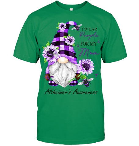 Image of I Wear Purple For My Mom Gnome Alzheimer's Awareness