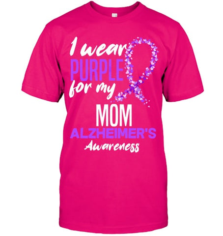 Image of I Wear Purple For My Mom Dementia Alzheimer s Awareness T Shirt