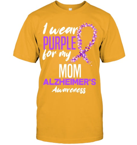 Image of I Wear Purple For My Mom Dementia Alzheimer s Awareness T Shirt