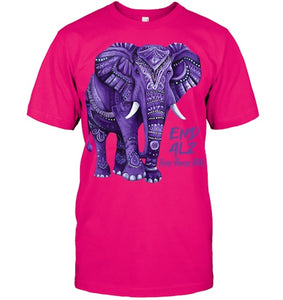 Alzheimers Awareness Purple Elephant Awareness T Shirt