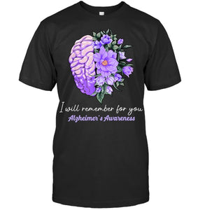 I Will Remember For You Purple Ribbon Alzheimers Awareness