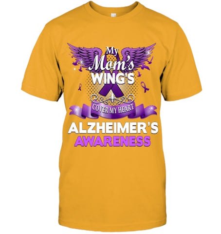 Image of Alzheimer s Awareness Products Mom s Wings Cover My Heart T Shirt