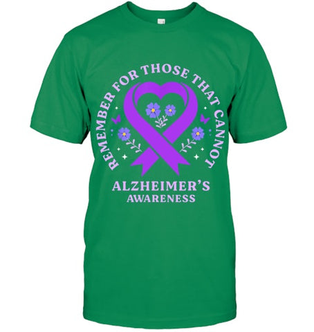 Image of Remember For Those That Cannot Alzheimer s Awareness Ribbon T Shirt