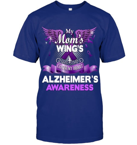 Image of Alzheimer s Awareness Products Mom s Wings Cover My Heart T Shirt