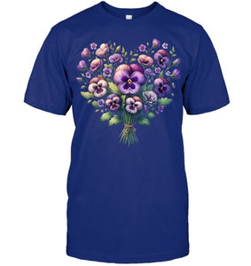 Alzheimer purple floral pansy dementia alzheimer s awareness T Shirt (2)