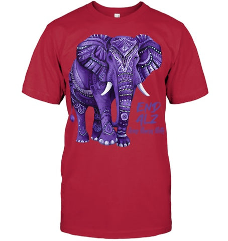 Image of Alzheimers Awareness Purple Elephant Awareness T Shirt