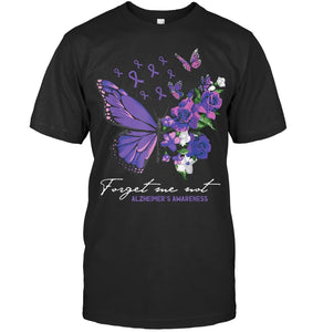 Forget me not Dementia Alzheimer Awareness Butterfly Flower