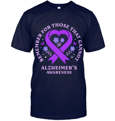 Image of Remember For Those That Cannot Alzheimer s Awareness Ribbon T Shirt