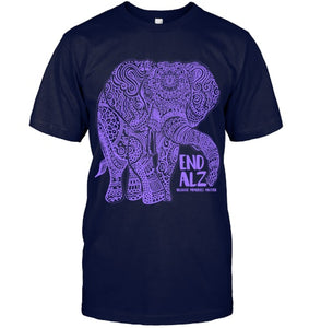 Purple Elephant Alzheimer Awareness Apparel & gifts, END ALZ T Shirt