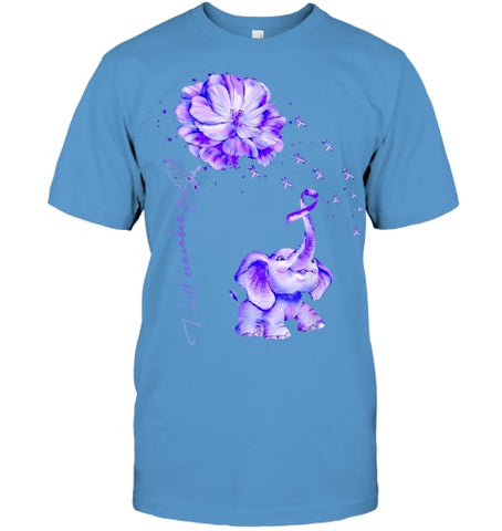 Image of I ll Remember For You Purple Elephant Alzheimer s Awareness T Shirt