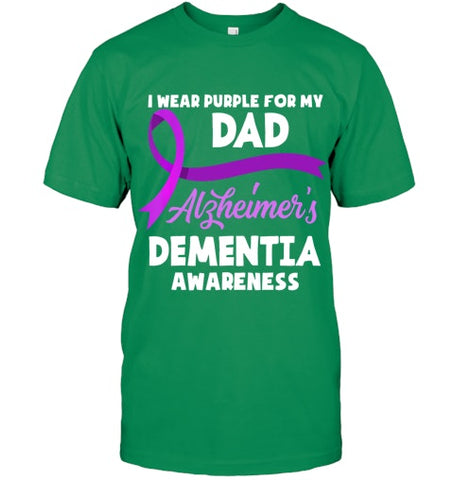 Image of I Wear Purple For My Dad Alzheimer s Dementia Awareness T Shirt