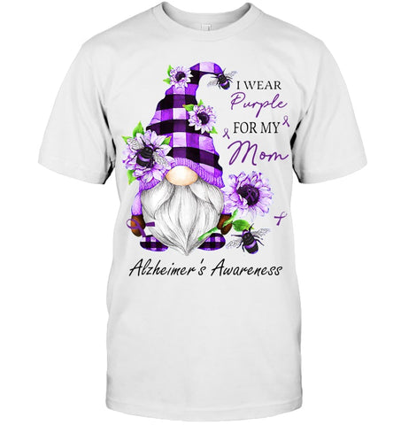 Image of I Wear Purple For My Mom Gnome Alzheimer's Awareness