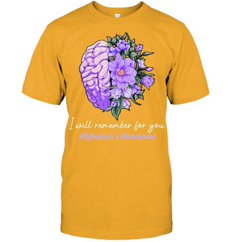 Image of I Will Remember For You Purple Ribbon Alzheimers Awareness