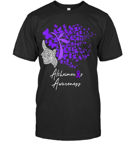 Image of Alzheimer s Awareness Shirt Alzheimers Purple Butterflies T Shirt