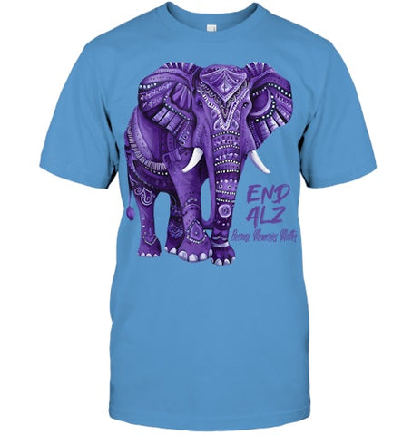 Image of Alzheimers Awareness Purple Elephant Awareness T Shirt