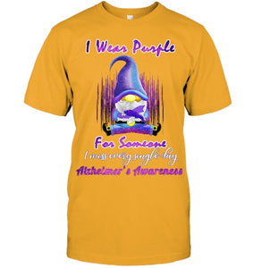 Alzheimer s Awareness Products I Wear Purple Ribbon Gnome T Shirt