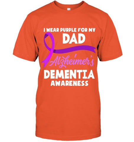 Image of I Wear Purple For My Dad Alzheimer s Dementia Awareness T Shirt